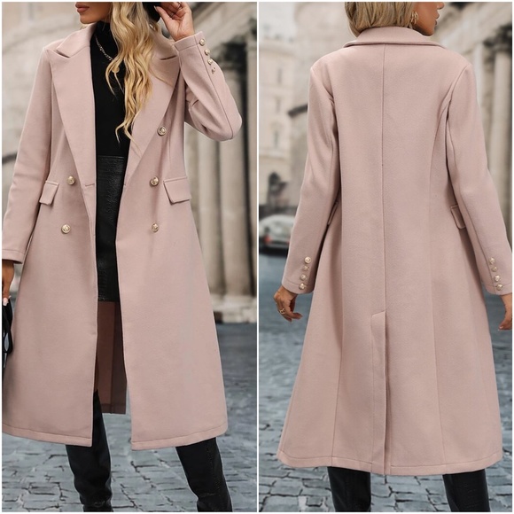 Classic Button Double Breasted Jacket Coat - Picture 2 of 3